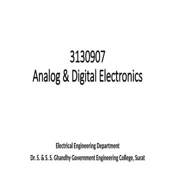 Analog and Digital Electronics Introdcution | PPTX