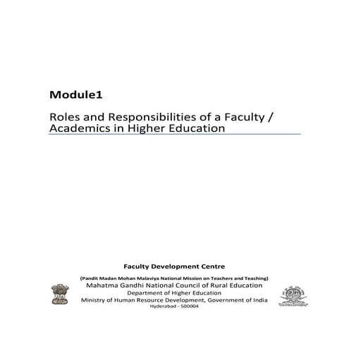 Module 01 roles and responsibilities of a academic or a faculty in higher edu...