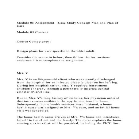 Module 05 Assignment - Case Study Concept Map and Plan of Care.docx