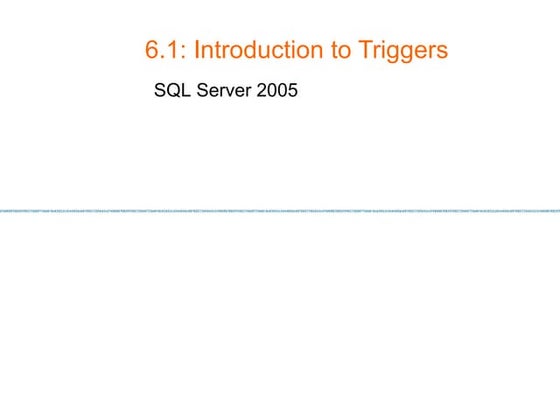 Trigger in mysql | PPTX | Databases | Computer Software and Applications