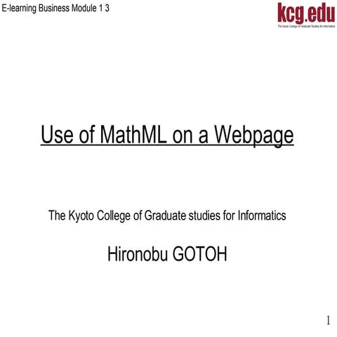 Html mathml | PPTX