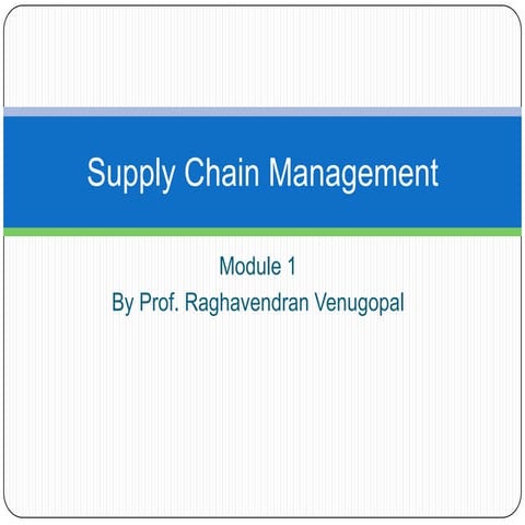 Supply Chain Management, VTU, Module 1