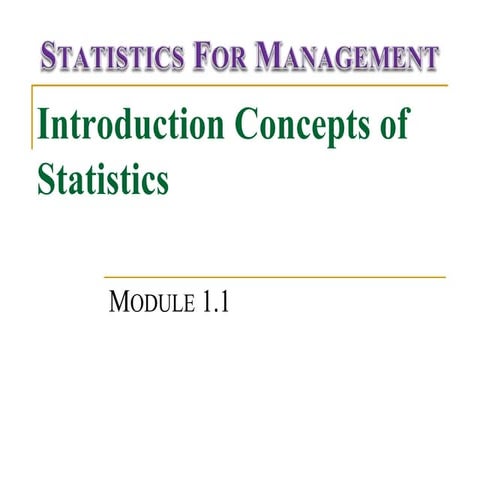 Introduction concepts of Statistics