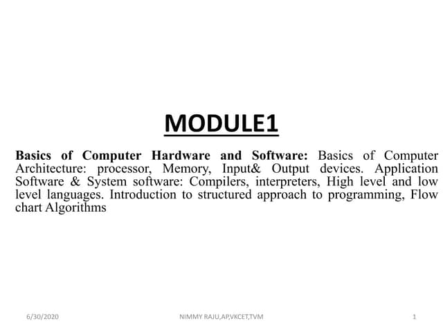  EST 102 Programming in C-MODULE 1