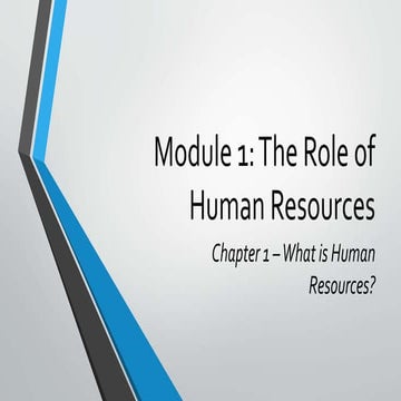 Module 1: The Role of Human Resources, Chapter 1-What is Human Resources?