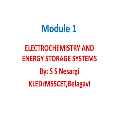 PPT on electrochemistry and energy storage systems