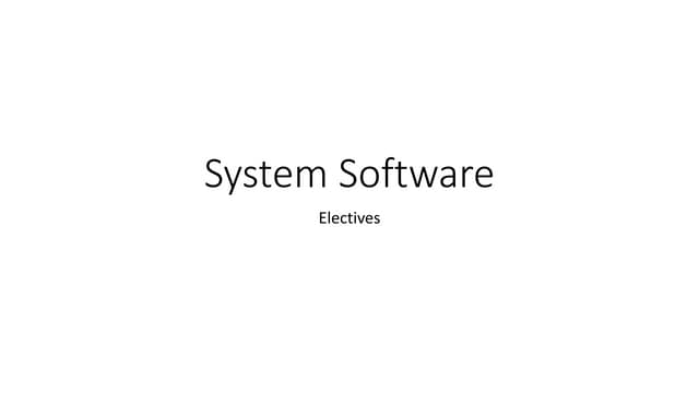 System software module 1 presentation file