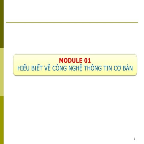 Module 1 : Hiểu Biết CNTT Cơ Bản