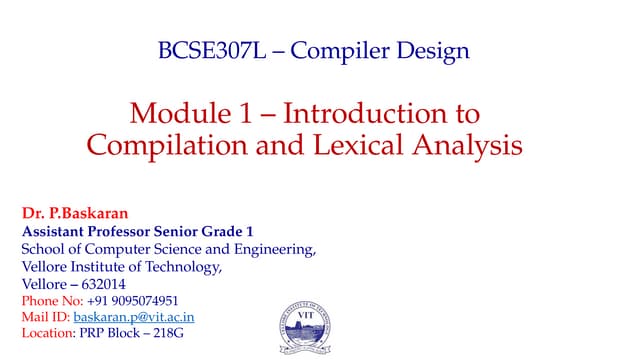 Introduction to Compilation and Lexical Analysis.pptx