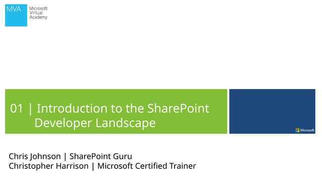 Module 1 - Introduction to the SharePoint Developer Landscape     .pptx
