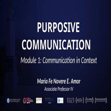 Purposive Communication Lesson 1 Communication Process