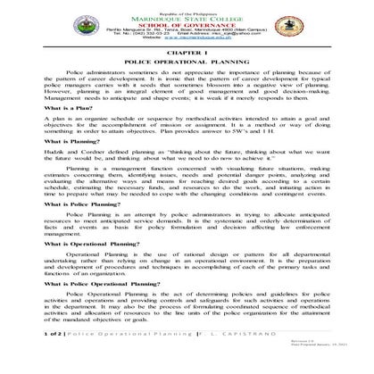 Module 1   police operational planning