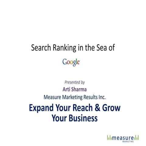 Search Rankings in the Sea of Google