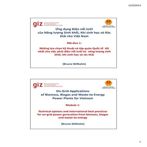 Module 1: Technical options and international best practices for on-grid powe...