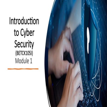Unit one of cybersecurity for first year students