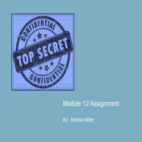 Module 12 assignment