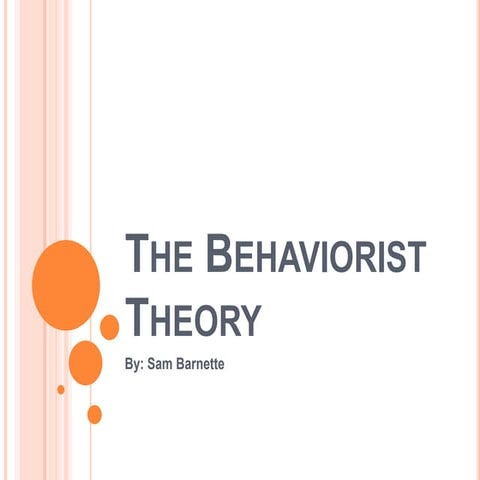 Behaviorist Learning Theory