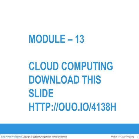 Basic Technology - Module 13 cloud computing
