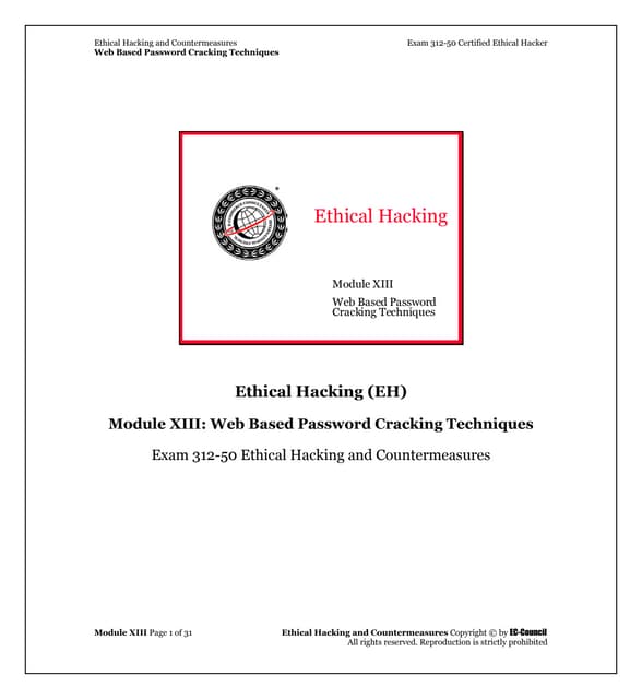 Module 13 (web based password cracking techniques)