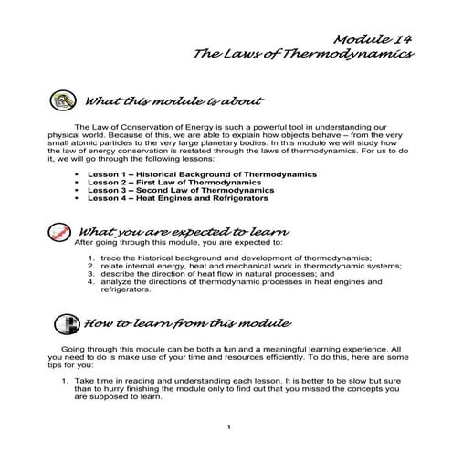 Module 14 thermodynamics