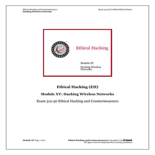 Module 15 (hacking wireless networks)