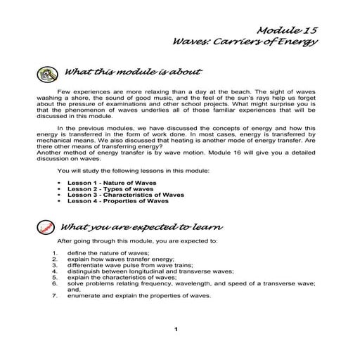 Module 15  waves carriers of energy