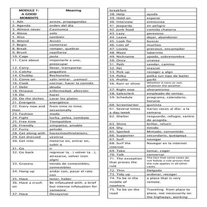 Module 1 a good moments