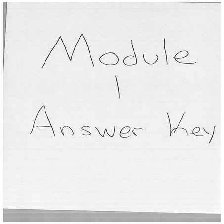 Module 1 answer key for homework | PDF | Homework and Study | Education