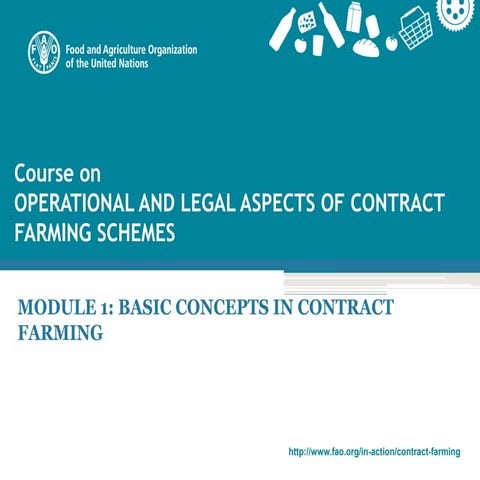Module 1: Basic concepts in contract farming