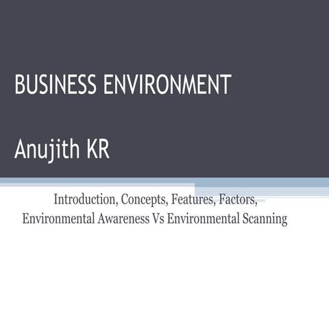 BUSINESS ENVIRONMENT