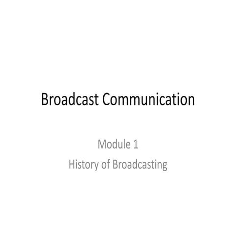 Broadcast History