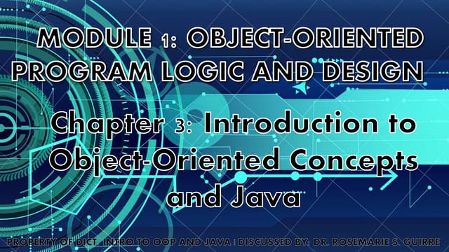 Introduction to Object-Oriented Concepts and Java 