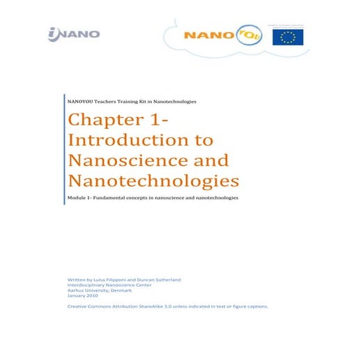 Introduction to nanoscience and nanotechnologies