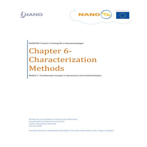 Characterization methods - Nanoscience and nanotechnologies