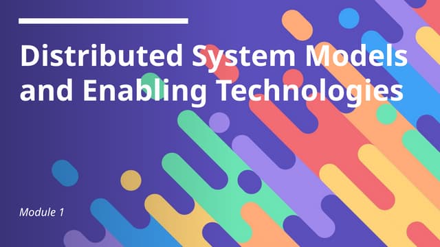 DistributedSystemModels - cloud computing and distributed system models