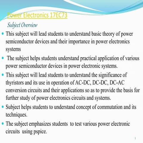 Module 1 introduction to Power Electronics