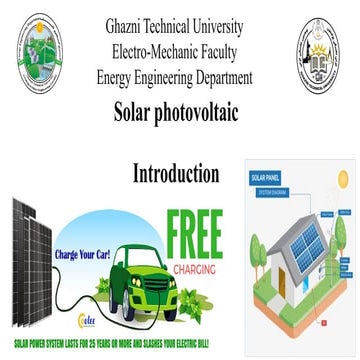 Comprehensive Introduction to Solar Photovoltaics and Renewable Energy ...