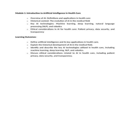 Module 1 Introduction to AI for Health Care.docx