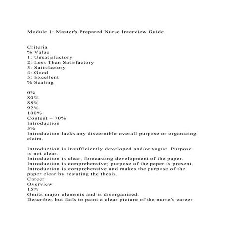 Module 1 Masters Prepared Nurse Interview Guide Criteria.docx