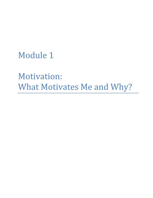 Module 1 motivation