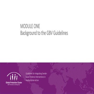 Module 1: Background to the GBV Guidelines