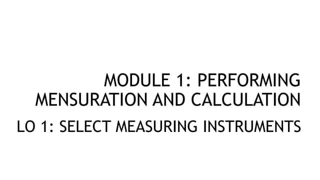 Module 1 performing mensuration and calculation info sheet 2