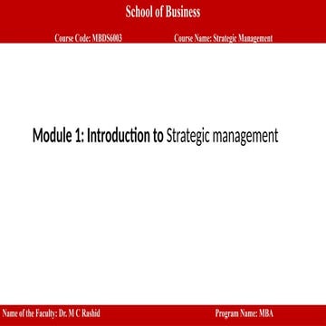 Strategic management ppt presentation in English | PPTX