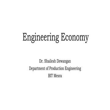 Engineering Economy Costing and Accounting 