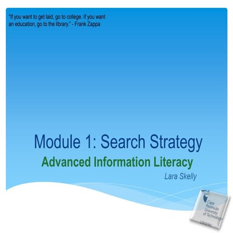 Module 1:  Search Strategy
