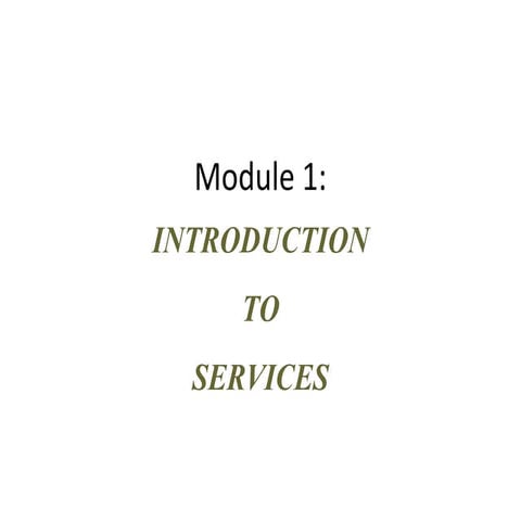 Module 1 service marketing