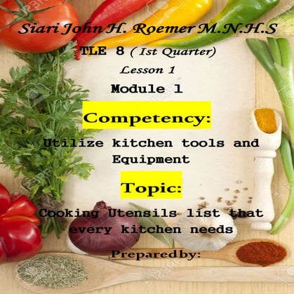 Module 1 TLE 8 commercial cooking for SY2020