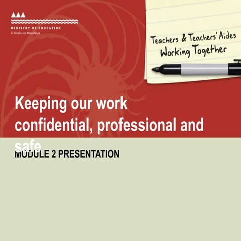 Module 2 Keeping our work confidential, professional and safe