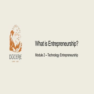 Technology Entrepreneurship