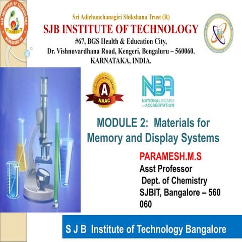 Material for memory and display system h